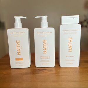 Native Sweet Peach & Nectar Hair and Body Trio
